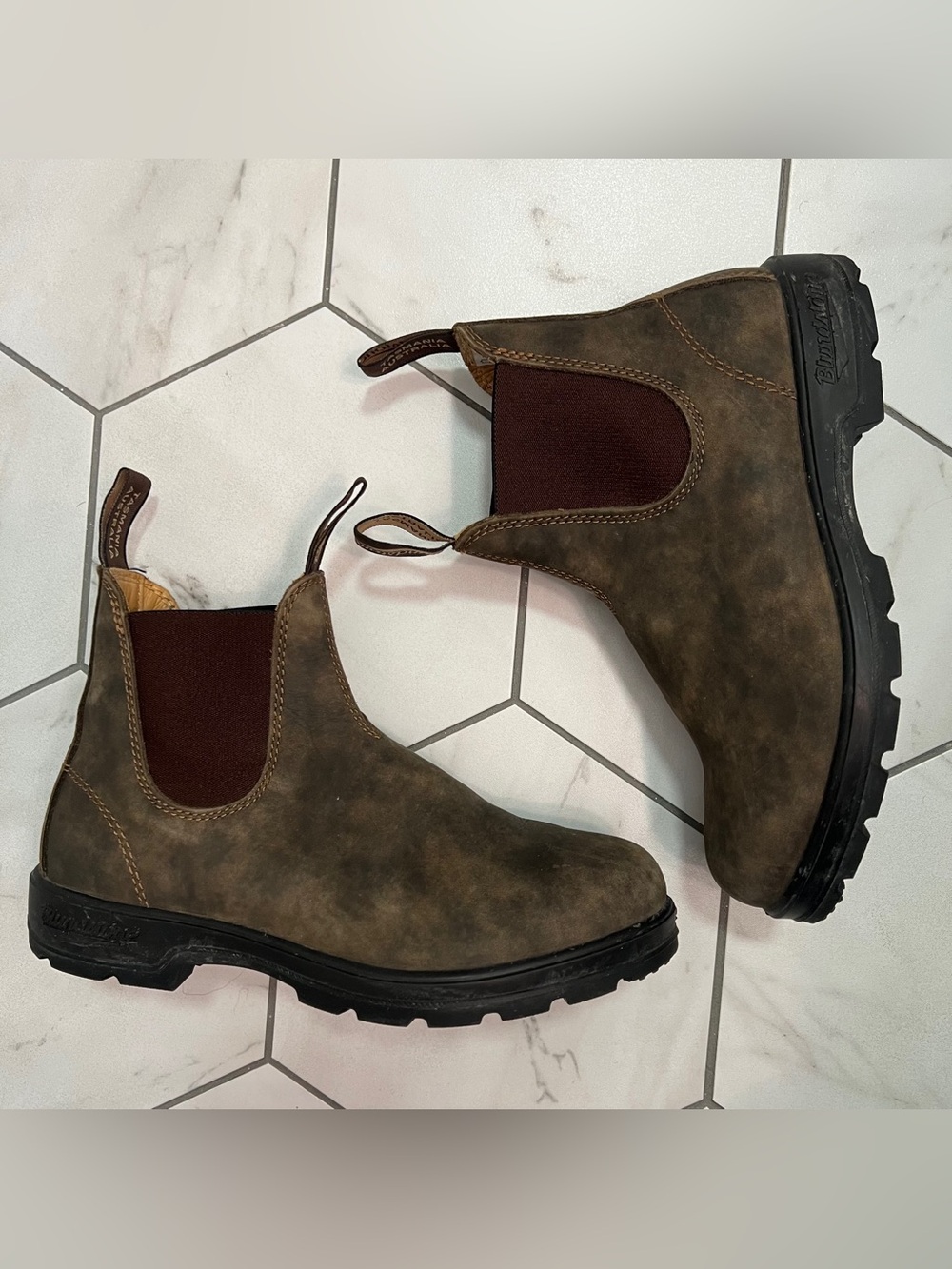 Blundstone 585 Rustic Brown Premium Leather Chelsea Boots Size 8 Womens - Picture 3 of 10